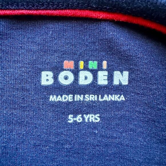 Mini Boden Glow In The Dark Navy Festive Santa Sleigh Appliqué Knit T-Shirt 5/6 - Picture 6 of 7